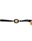 Tiny Medallion Enamel Clover Cord Bracelet