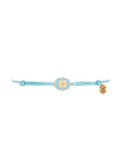 Tiny Medallion Enamel Clover Cord Bracelet