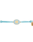 Tiny Medallion Enamel Clover Cord Bracelet