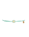 Tiny Medallion Enamel Clover Cord Bracelet