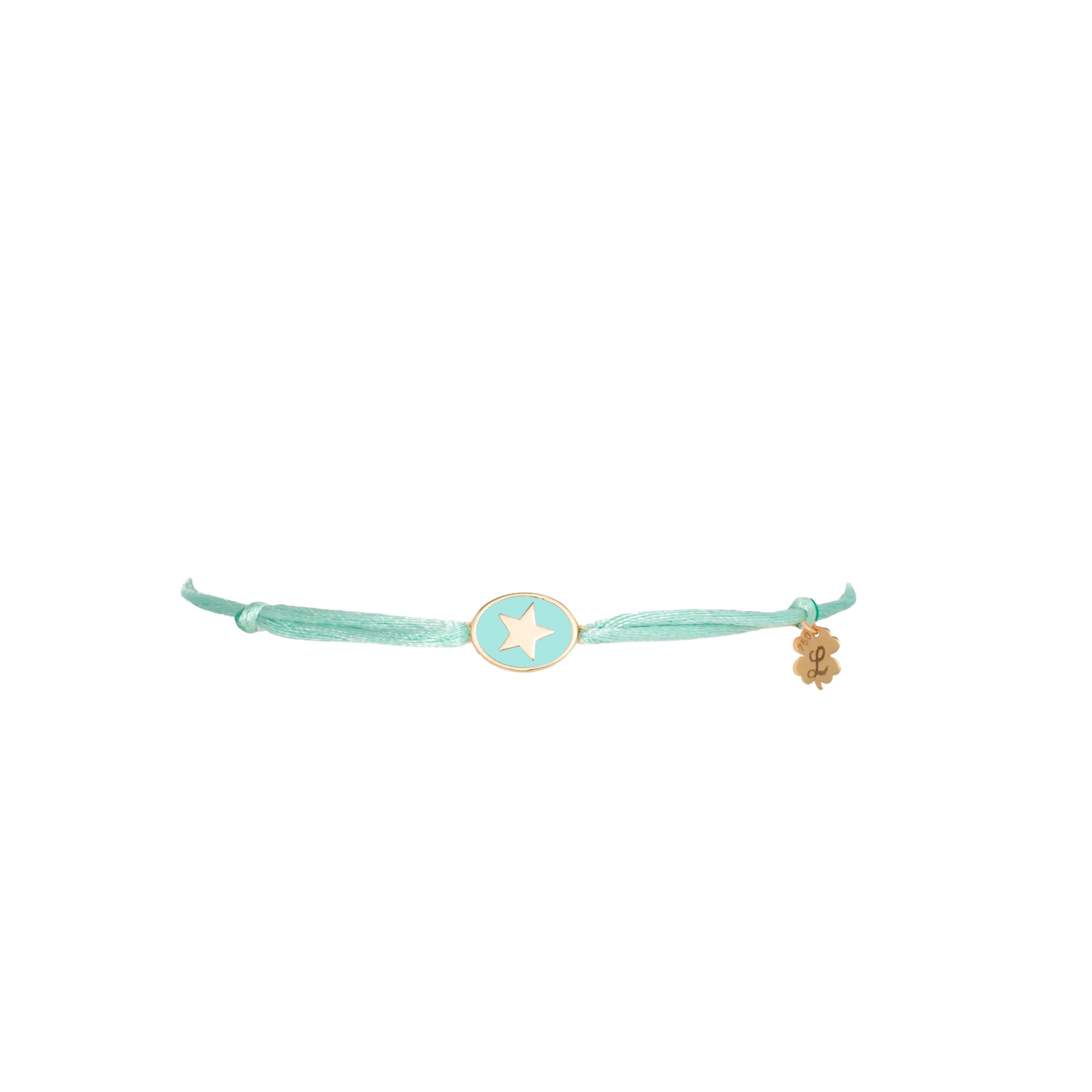 Tiny Medallion Enamel Star Cord Bracelet