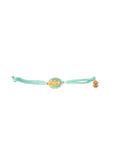 Tiny Medallion Diamonds Enamel Saint Charbel Cord Bracelet