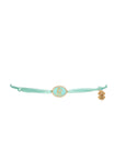 Tiny Medallion Diamonds Enamel Allah Cord Bracelet