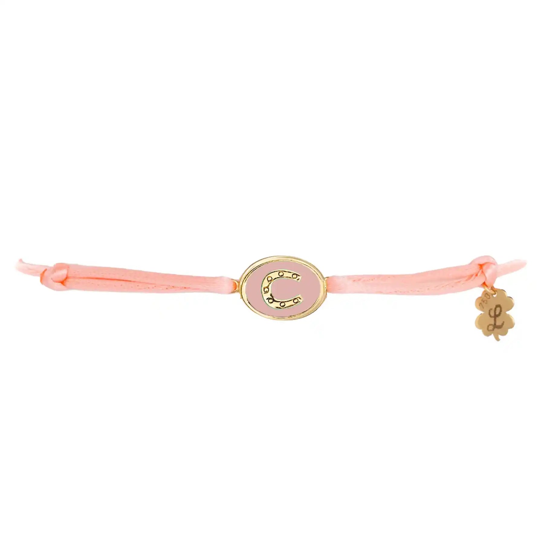 Tiny Medallion Enamel Horseshoe Cord Bracelet