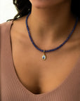 Rondelles Tanzanite Semi Precious Stones Necklace