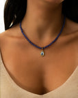 Rondelles Tanzanite Semi Precious Stones Necklace