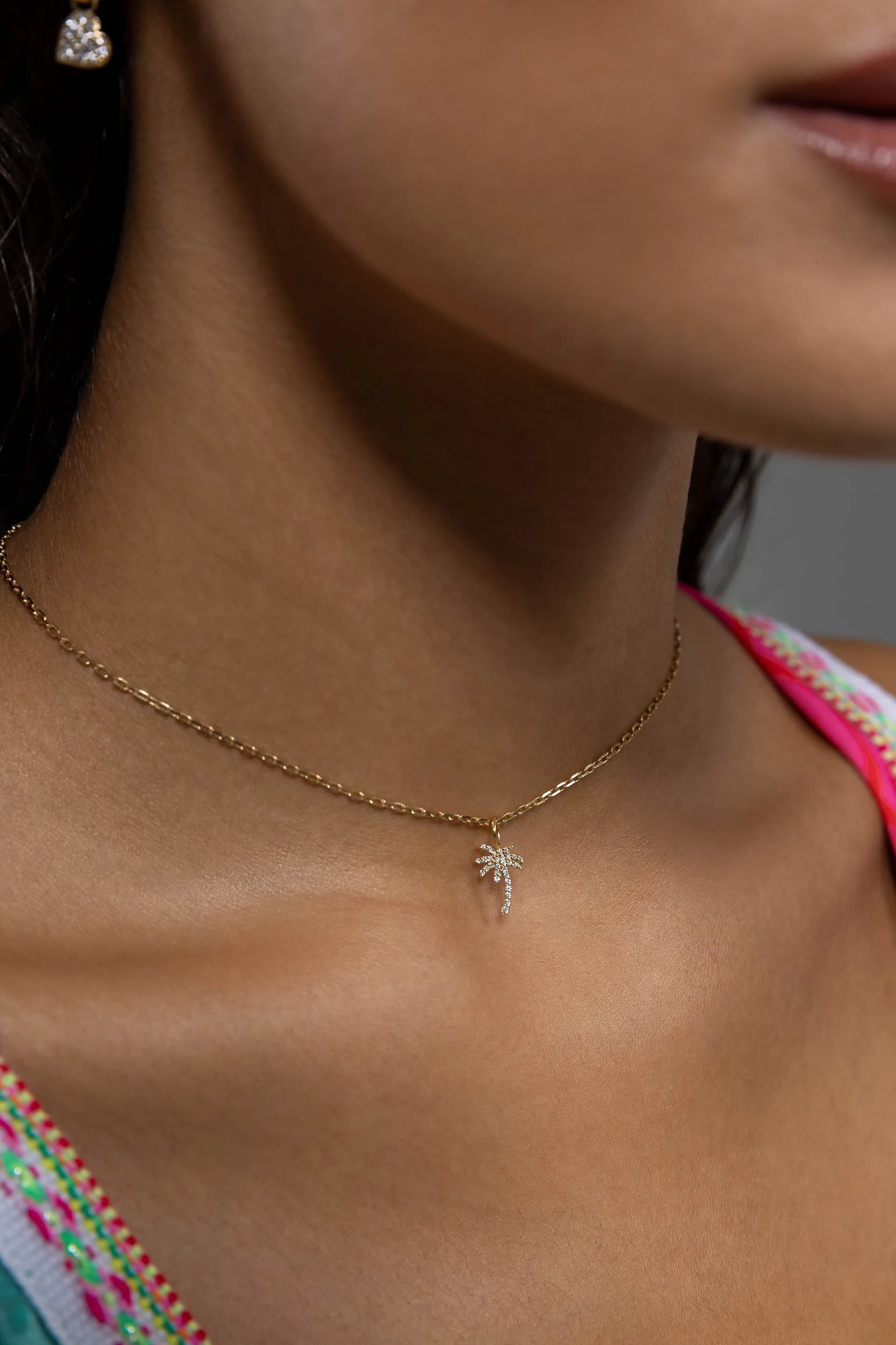Roll On Nekclace Palm Tree Diamonds