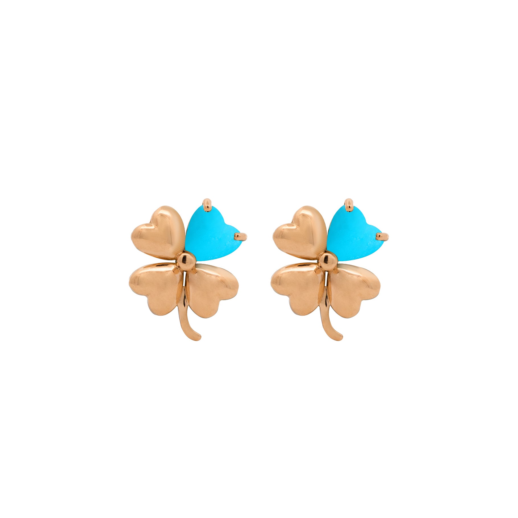 Oh Clover Full Gold with a Leaf Earrings