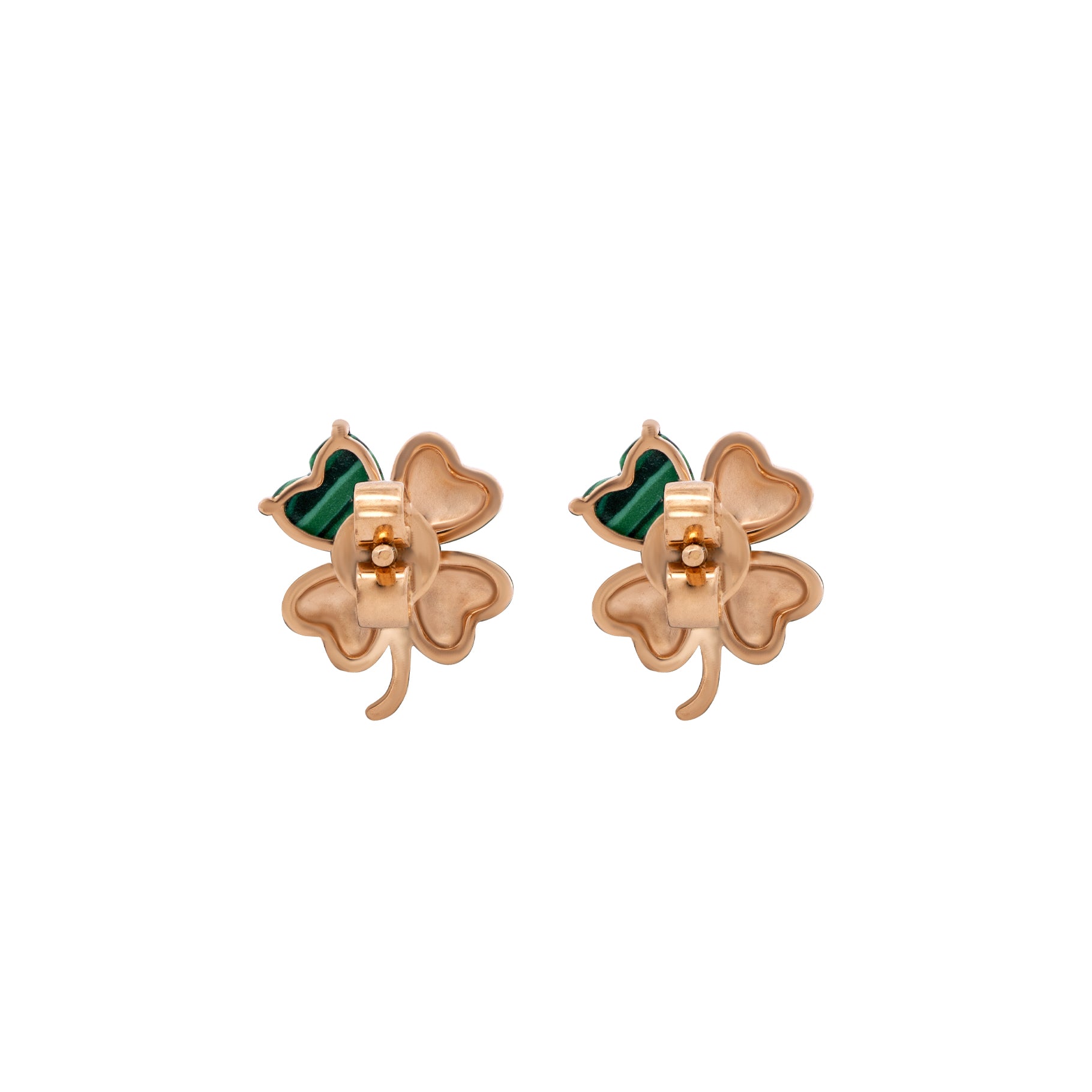 Oh Clover Full Gold with a Leaf Earrings