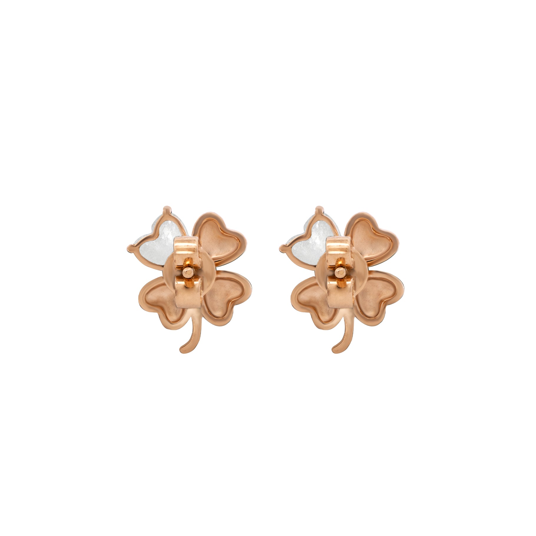 Oh Clover Full Gold with a Leaf Earrings