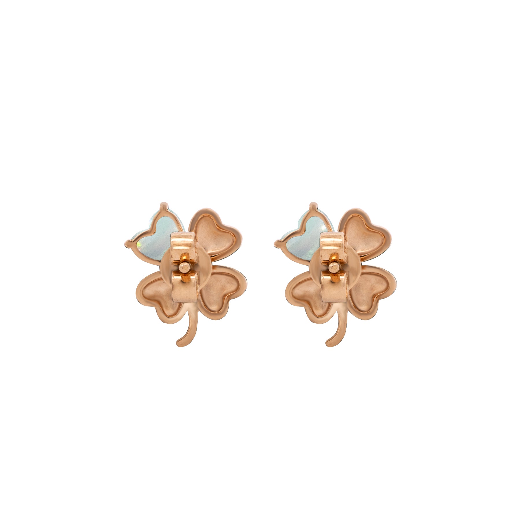 Oh Clover Full Gold with a Leaf Earrings