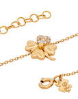Oh Clover Full Gold with a Diamonds Leaf Bracelet