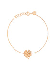 Oh Clover Full Gold with a Diamonds Leaf Bracelet