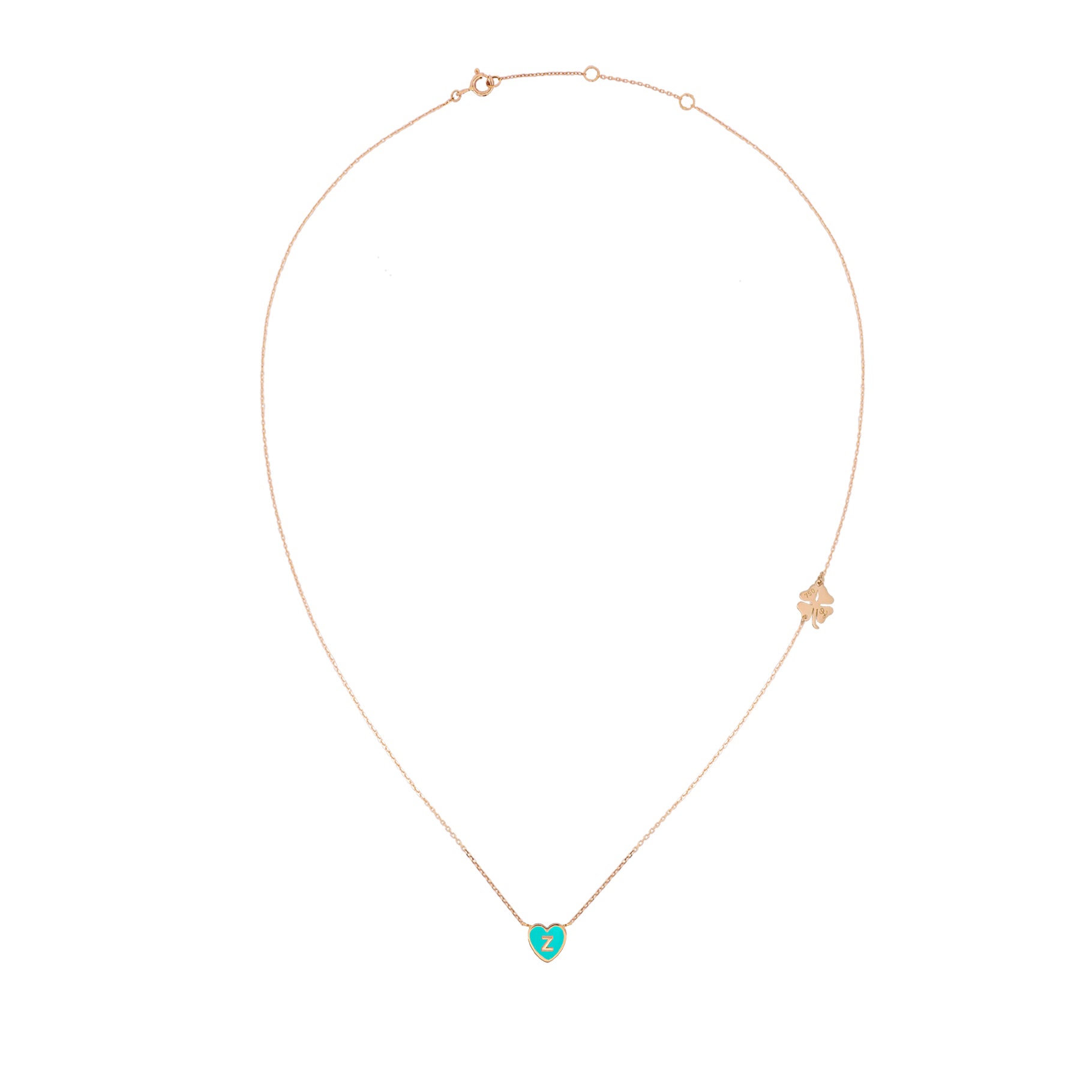 1 initial tiny heart Necklace