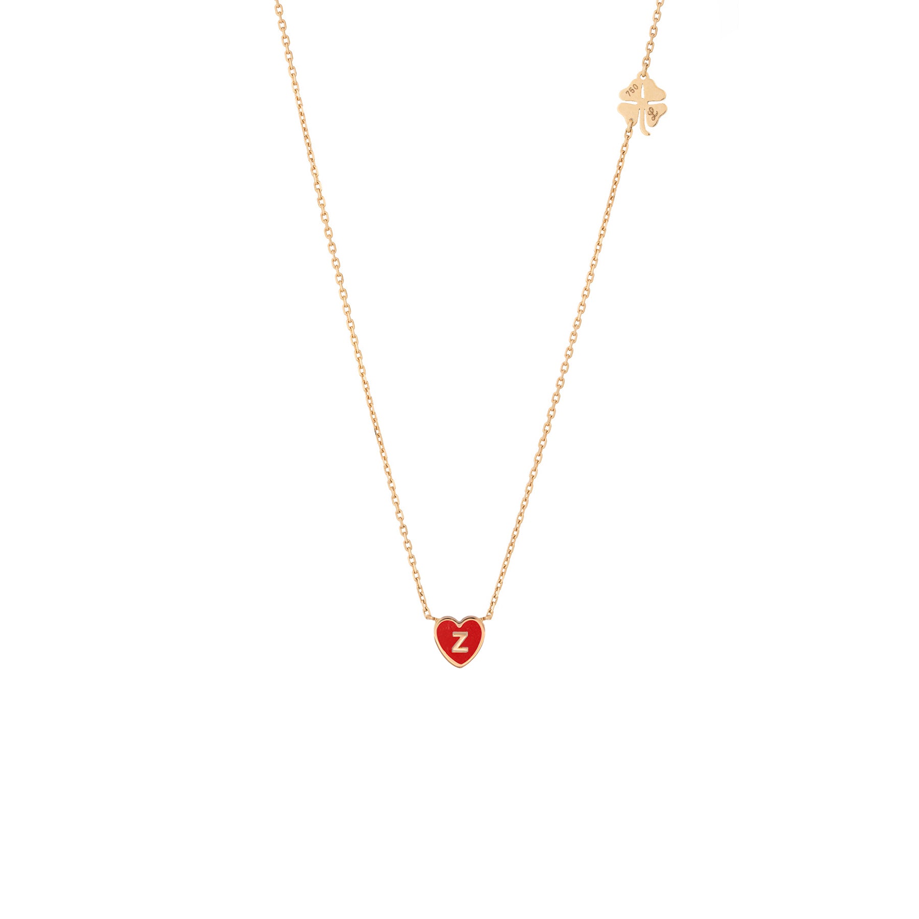 1 initial tiny heart Necklace