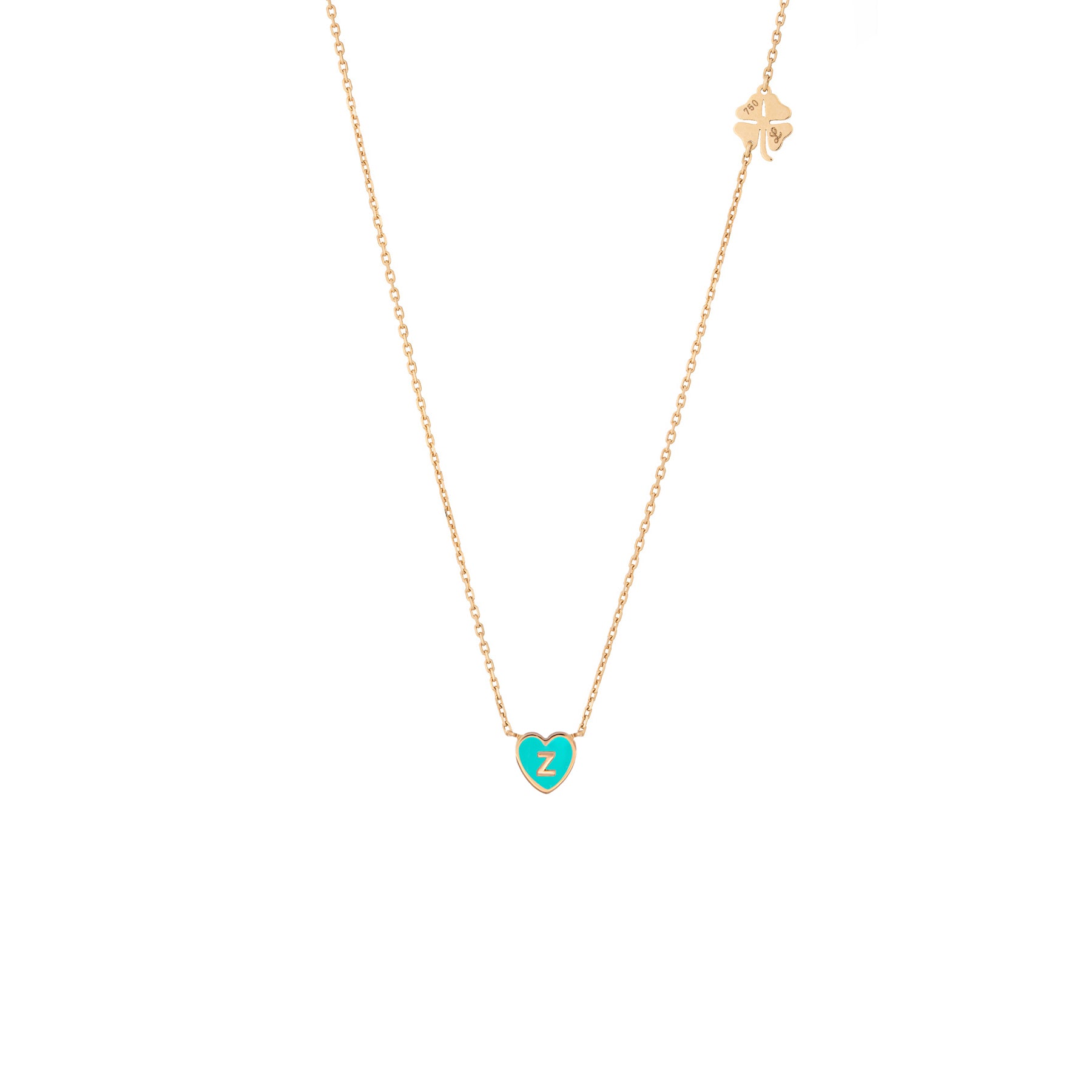 1 initial tiny heart Necklace