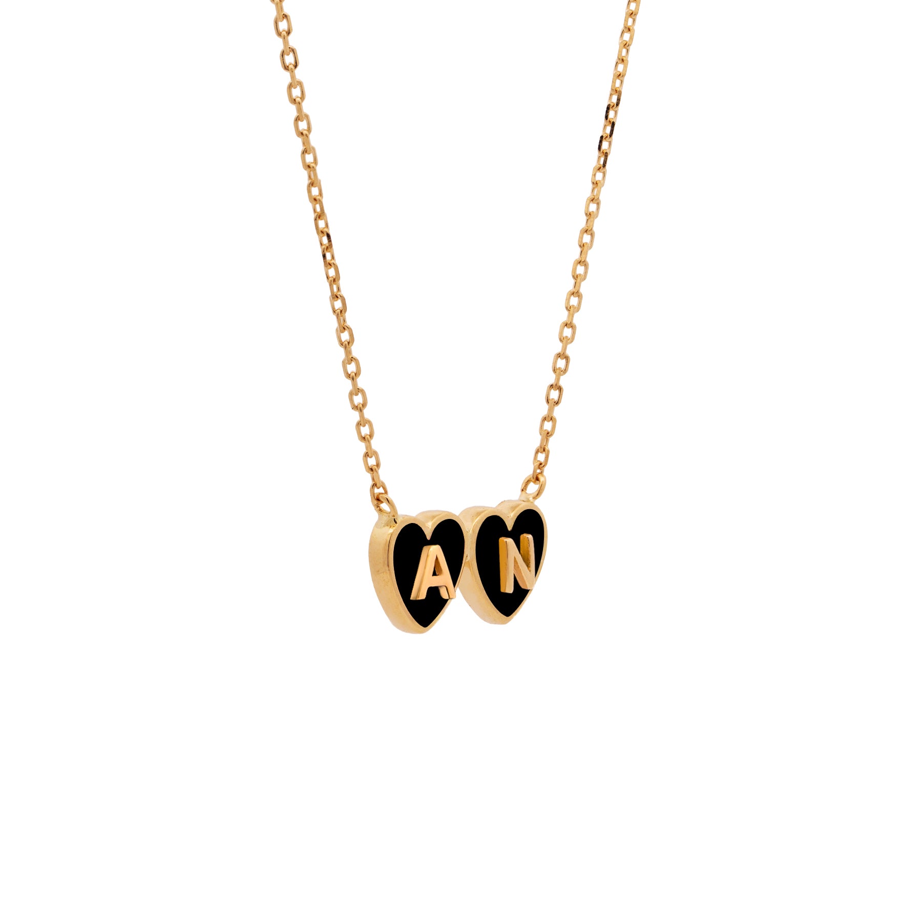 2 Initials Tiny Heart Necklace