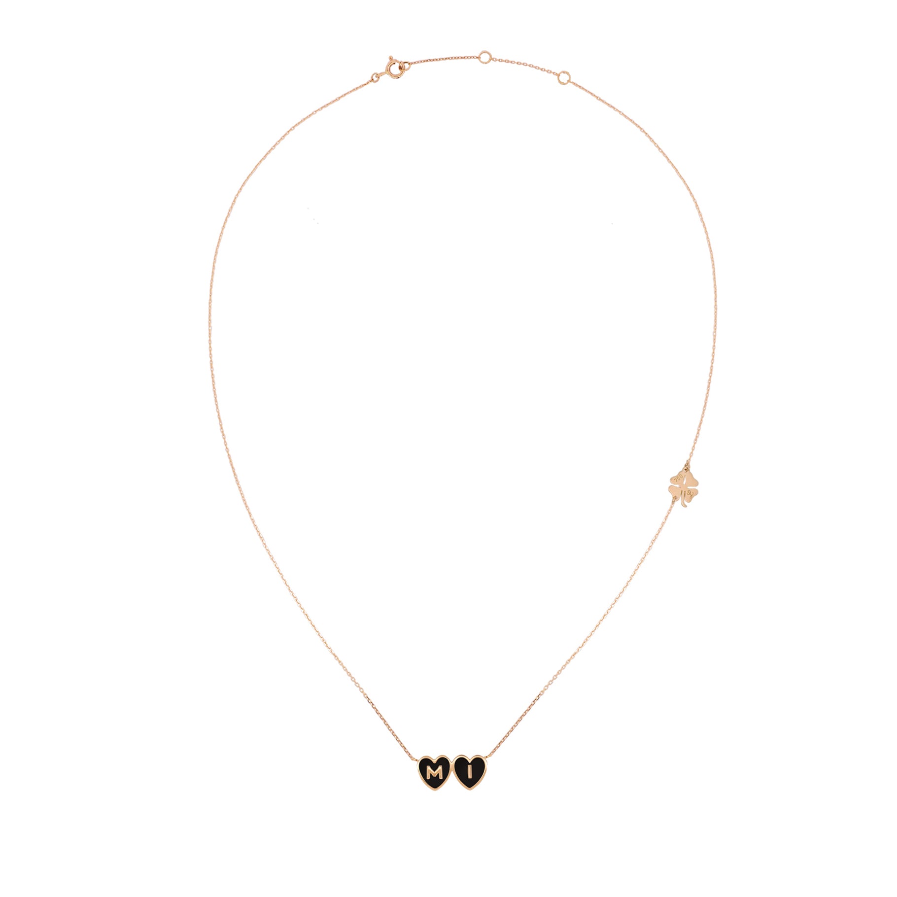 2 Initials Tiny Heart Necklace