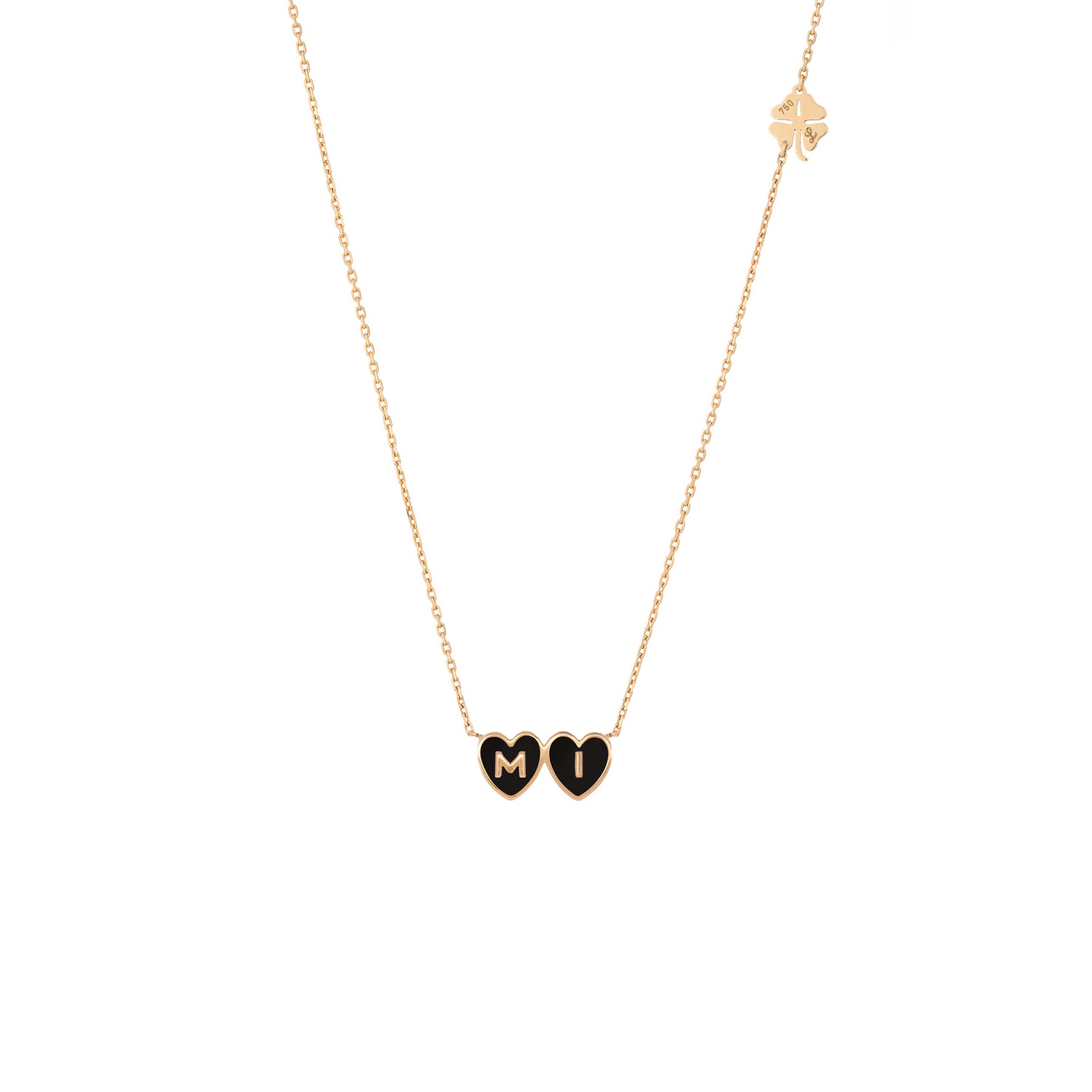 2 Initials Tiny Heart Necklace