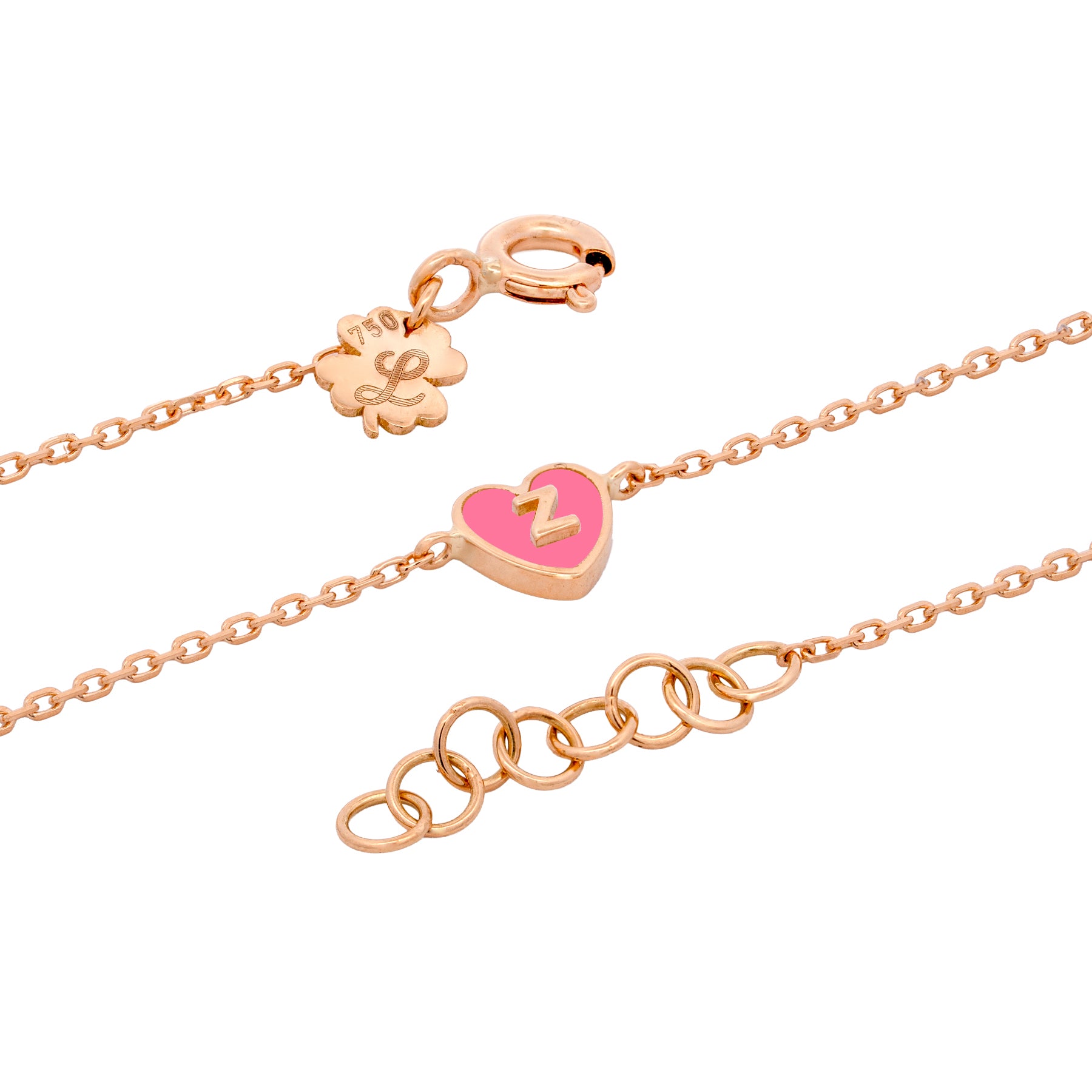 1 Initial Tiny Heart Bracelet