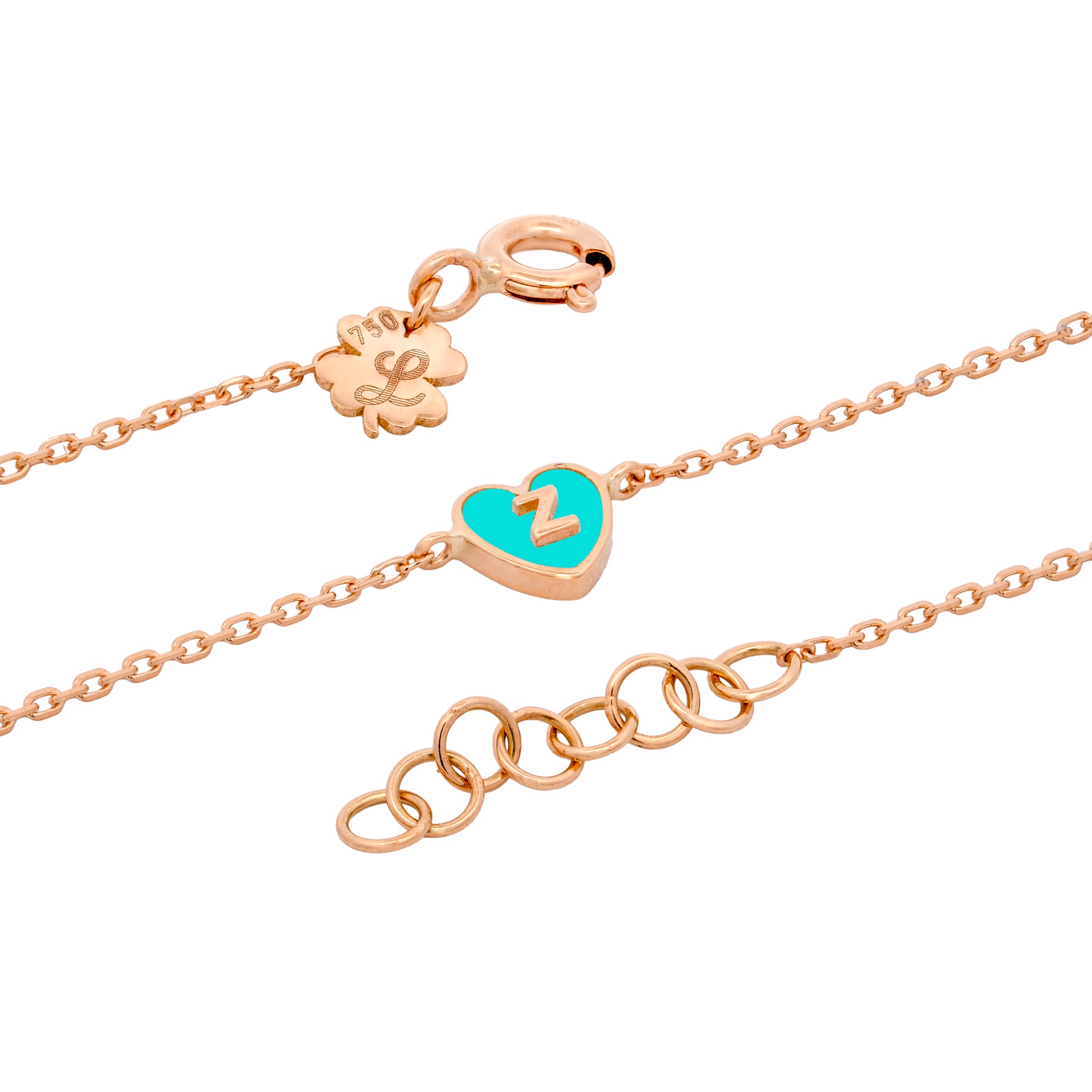 1 Initial Tiny Heart Bracelet
