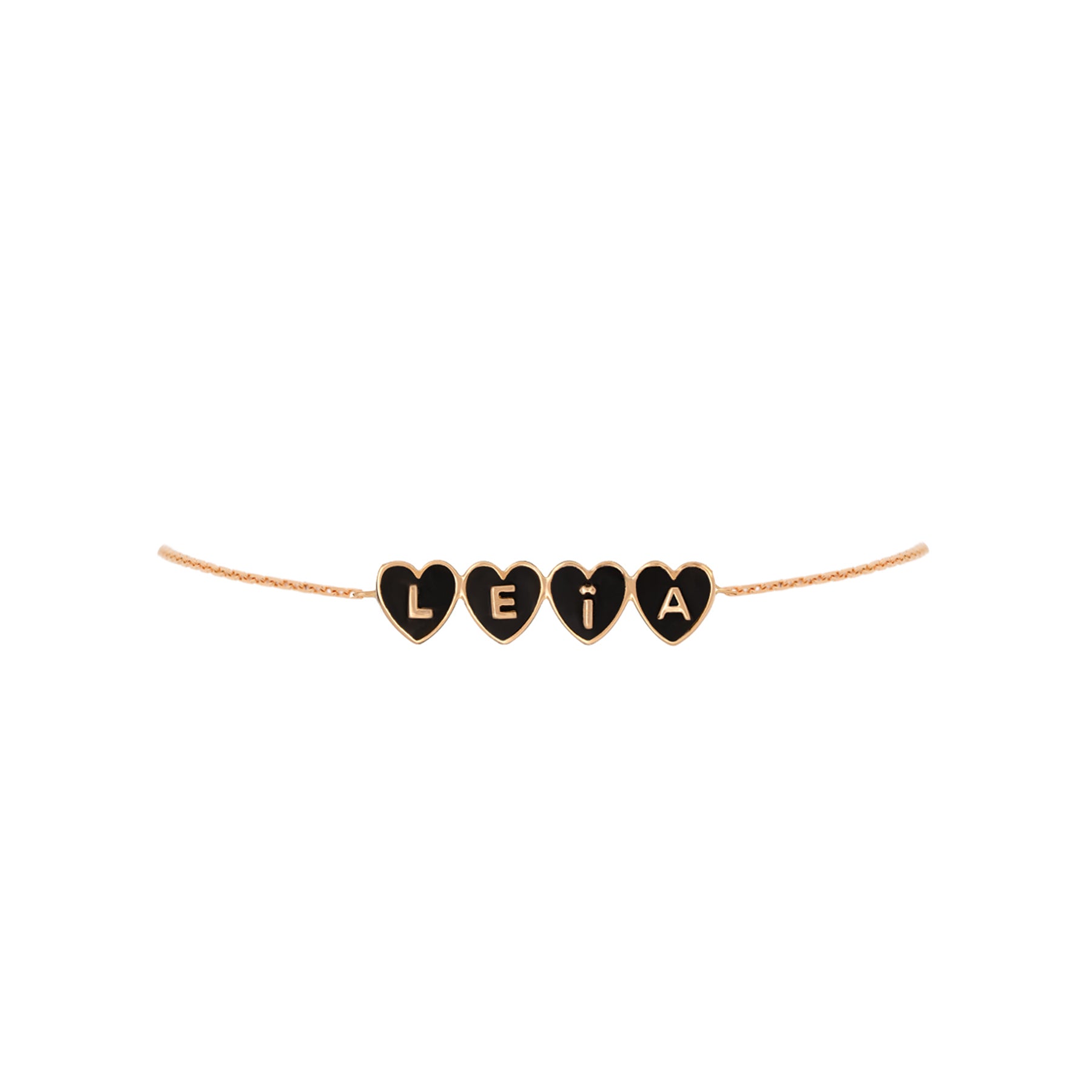 4 Initials Tiny Heart Bracelet