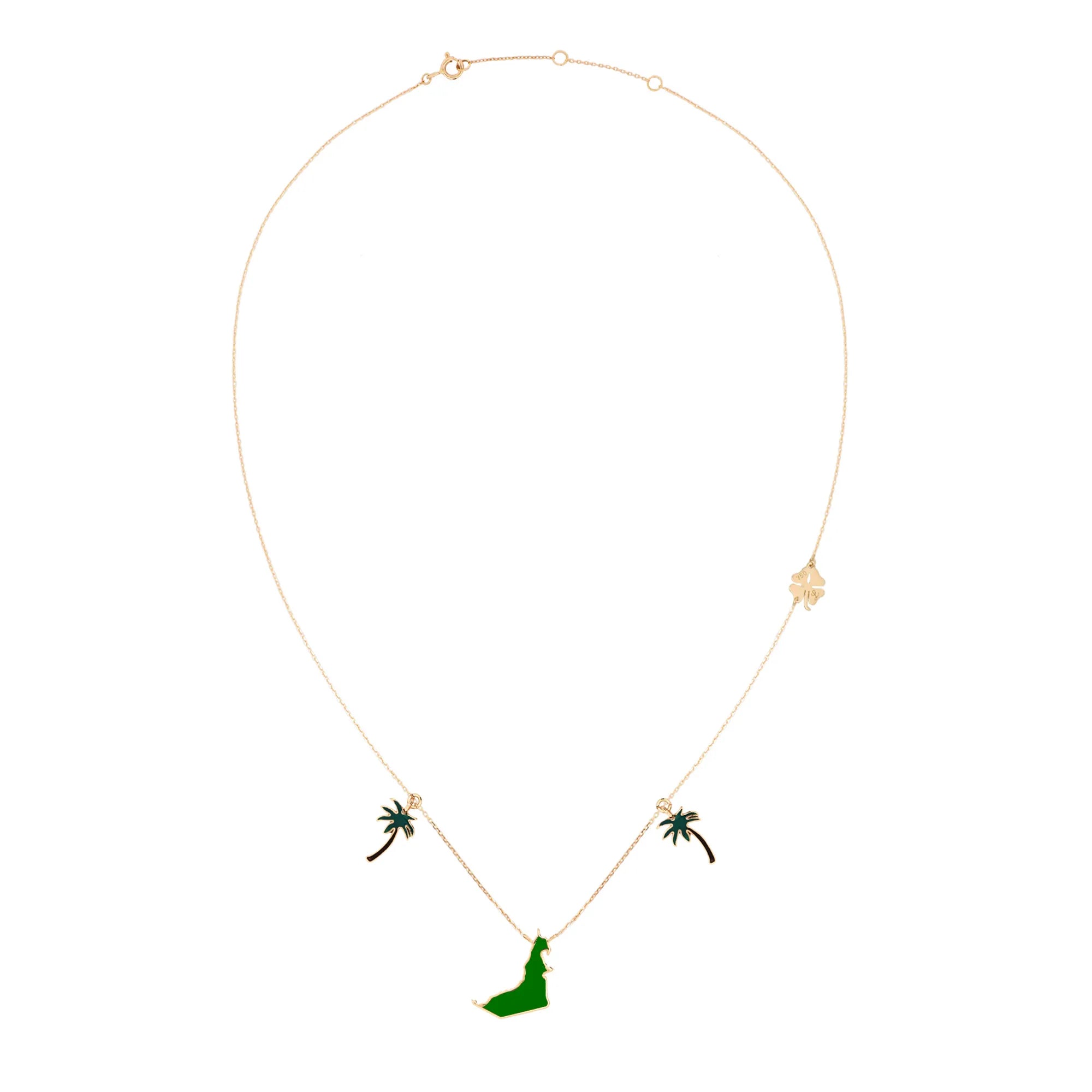 UAE Palm Tree Enamel Necklace