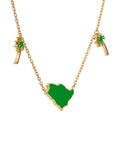 KSA Palm Tree Enamel Necklace