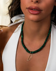Lebanon Diamonds Outline with Forever Diamonds Clasp with Malachite Stones