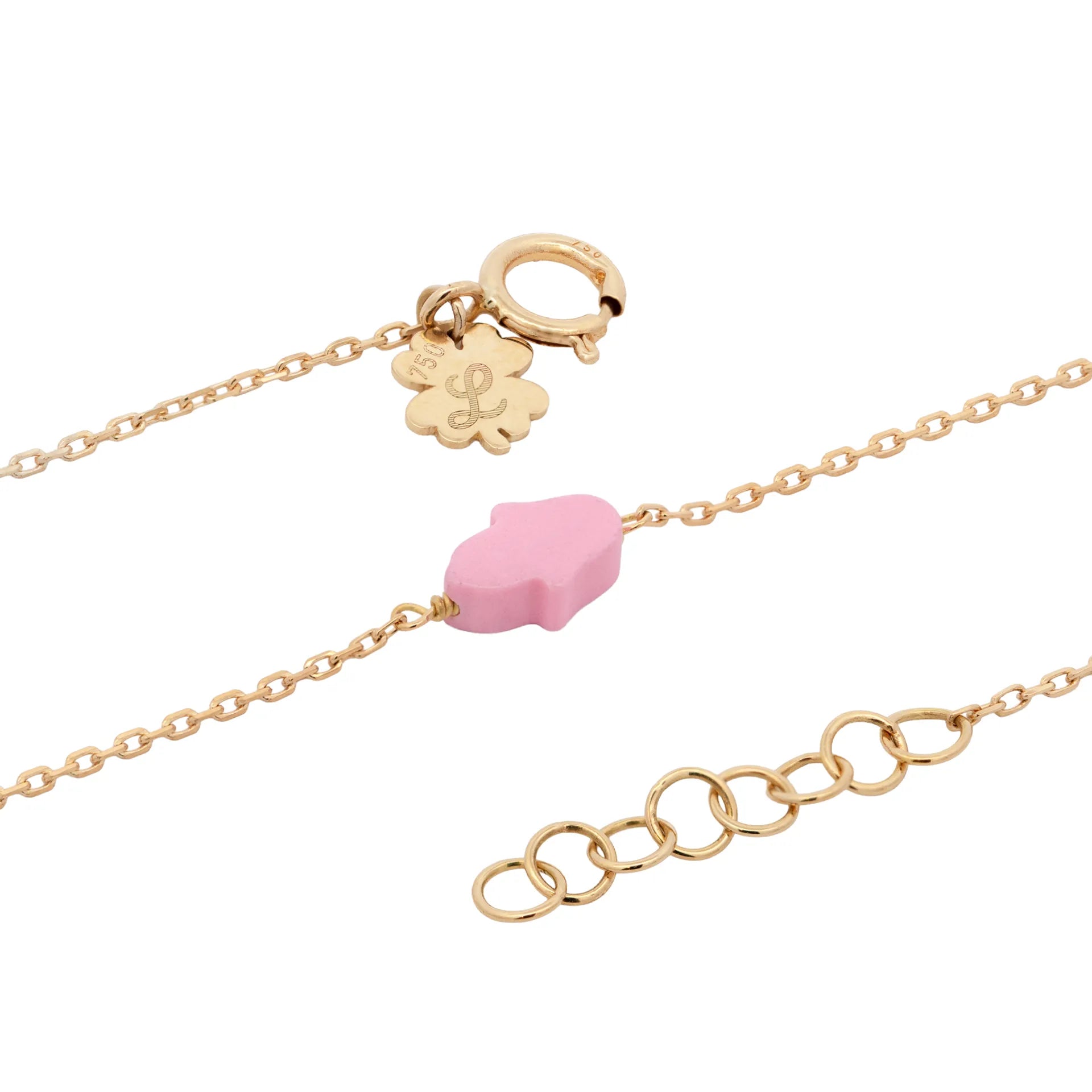 Simple Bracelet with tiny hand of fatima stone