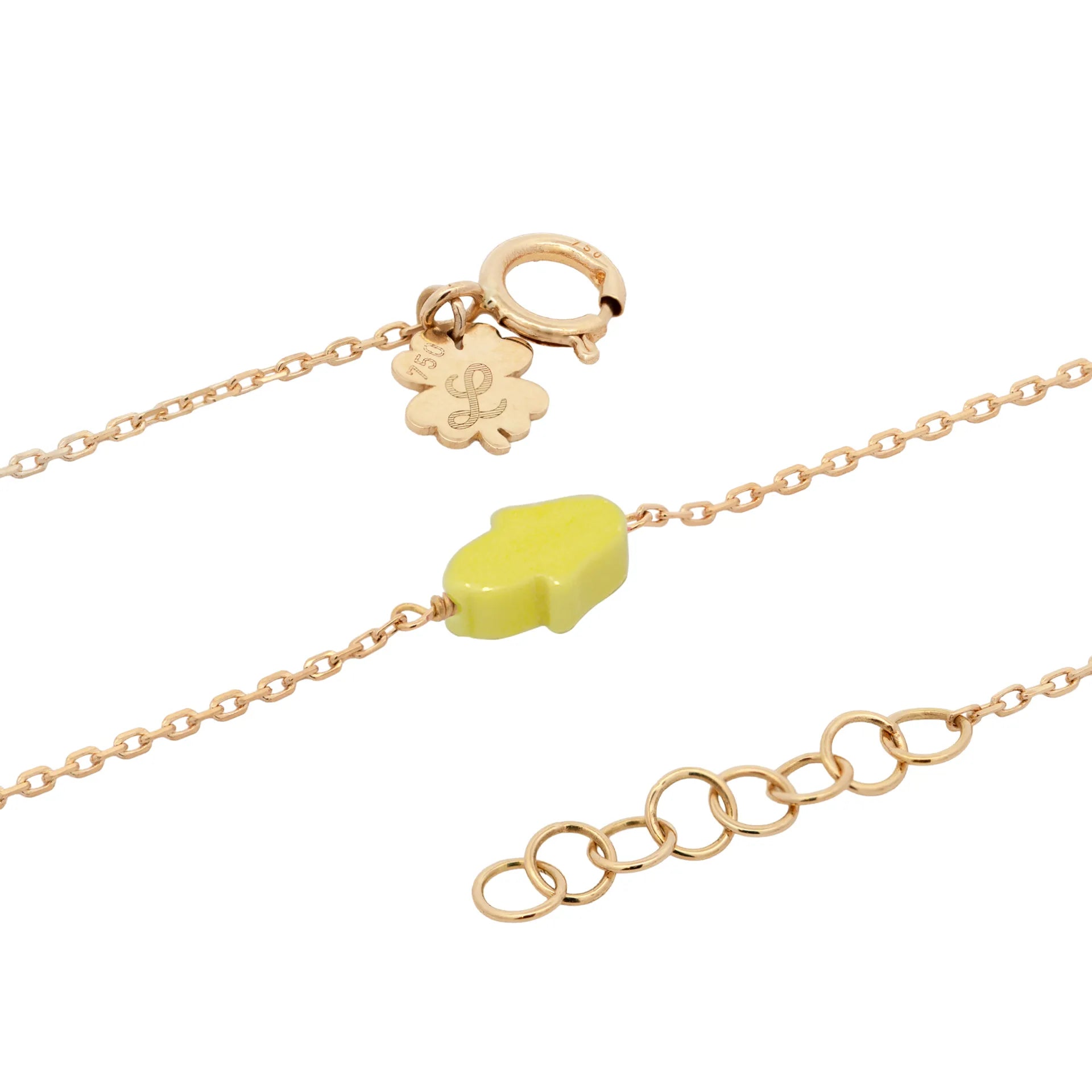 Simple Bracelet with tiny hand of fatima stone