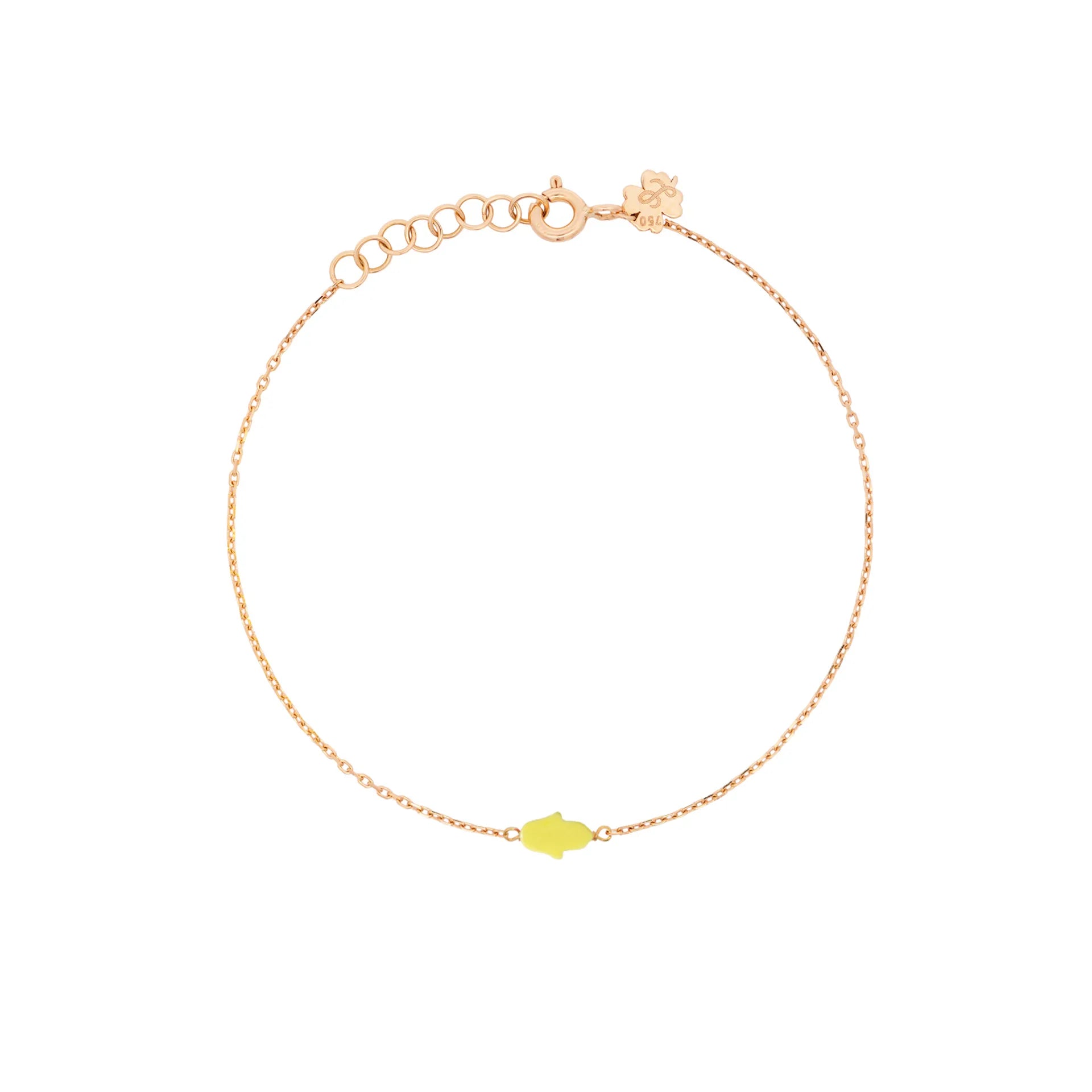 Simple Bracelet with tiny hand of fatima stone