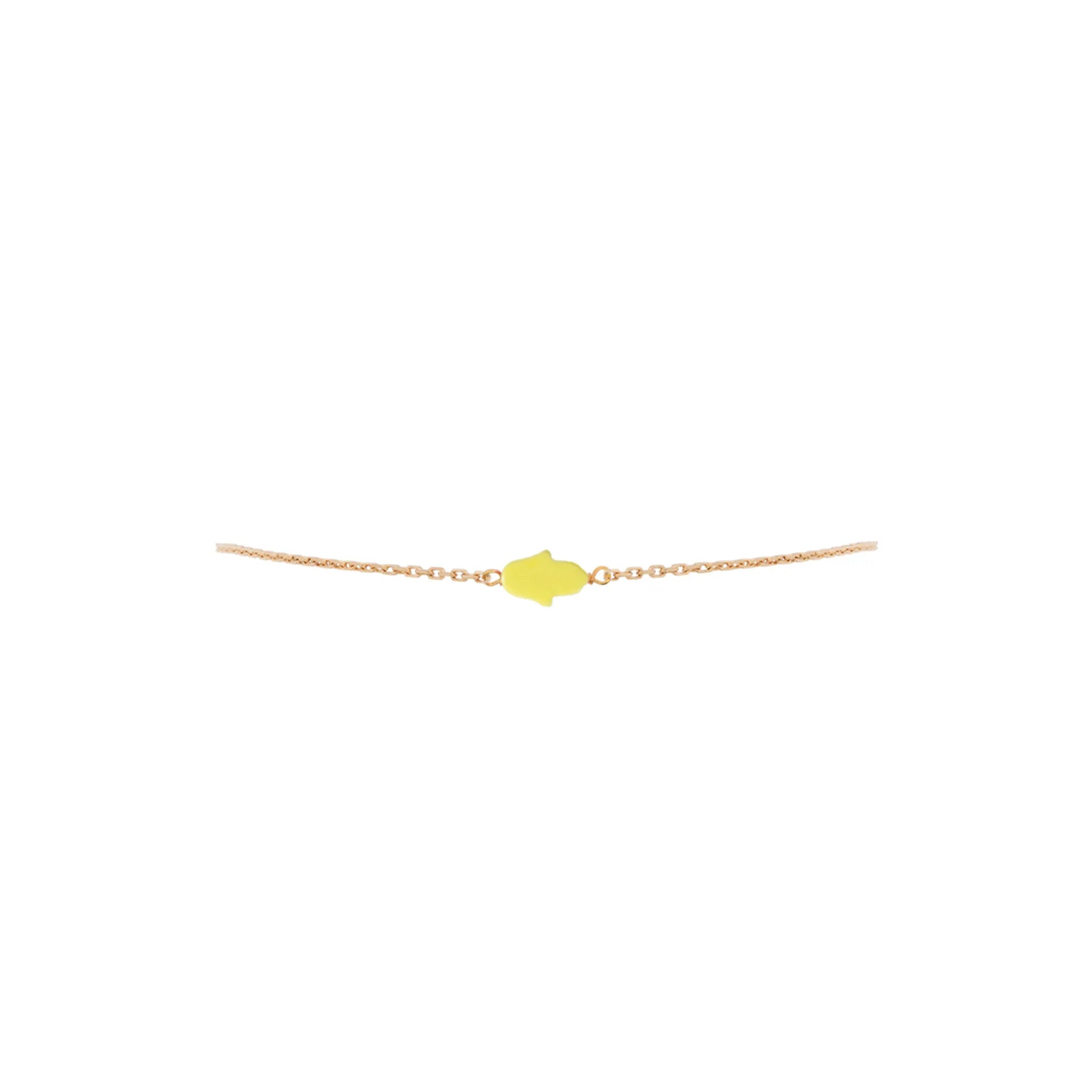 Simple Bracelet with tiny hand of fatima stone