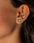 Oh Clover Full Gold with a Diamonds Leaf Earrings