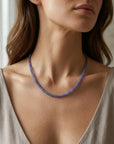 Rondelles Tanzanite Semi Precious Stones Necklace