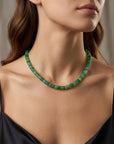 Rondelles Green Onyx Semi Precious Stones Necklace