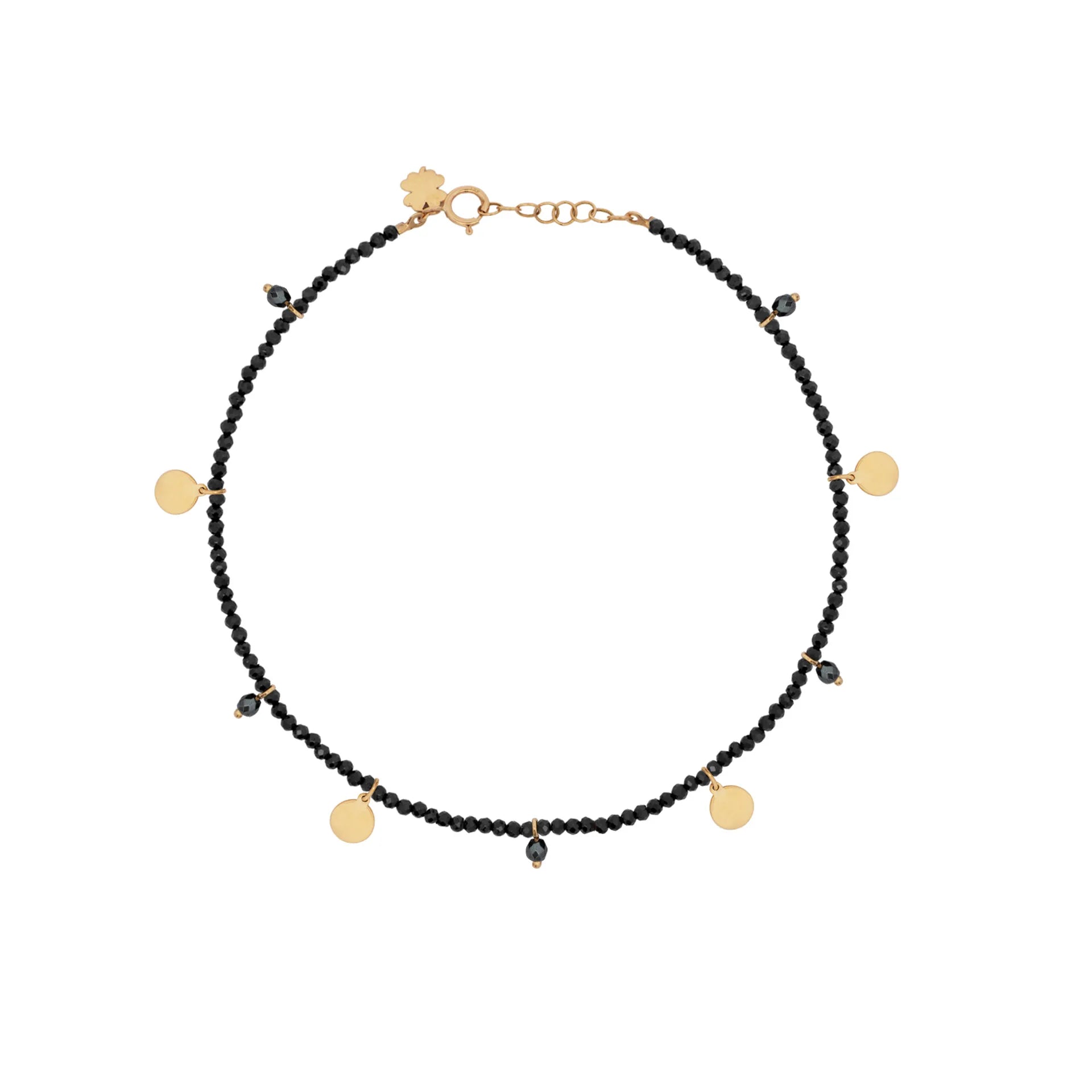 Semi Pecious Pompom Coin Anklet