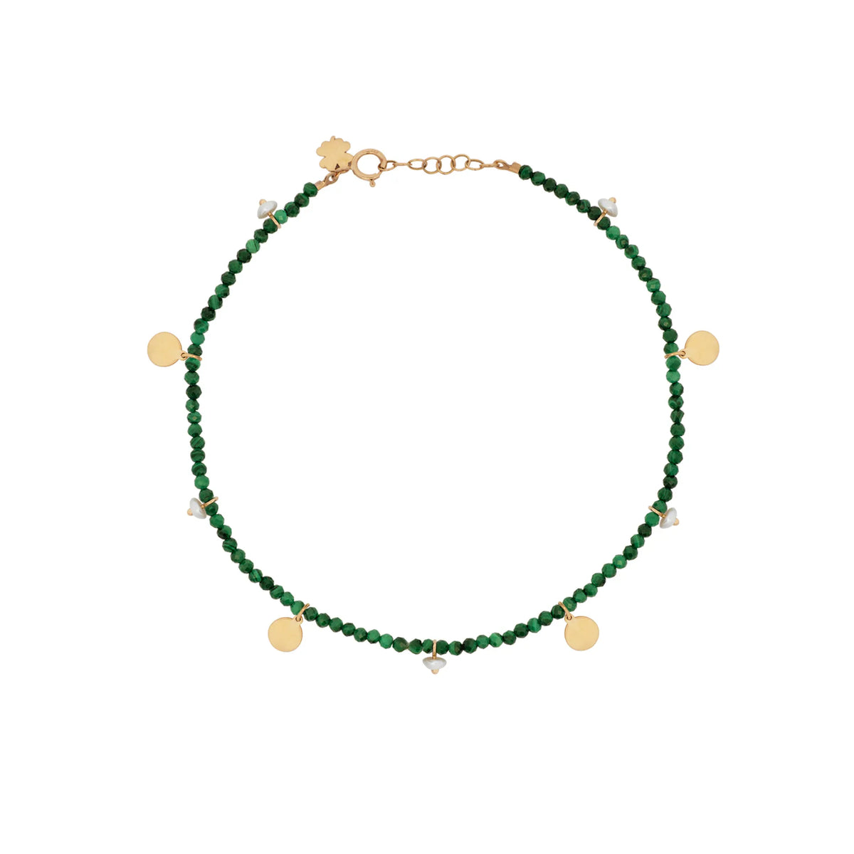 Semi Pecious Pompom Coin Anklet