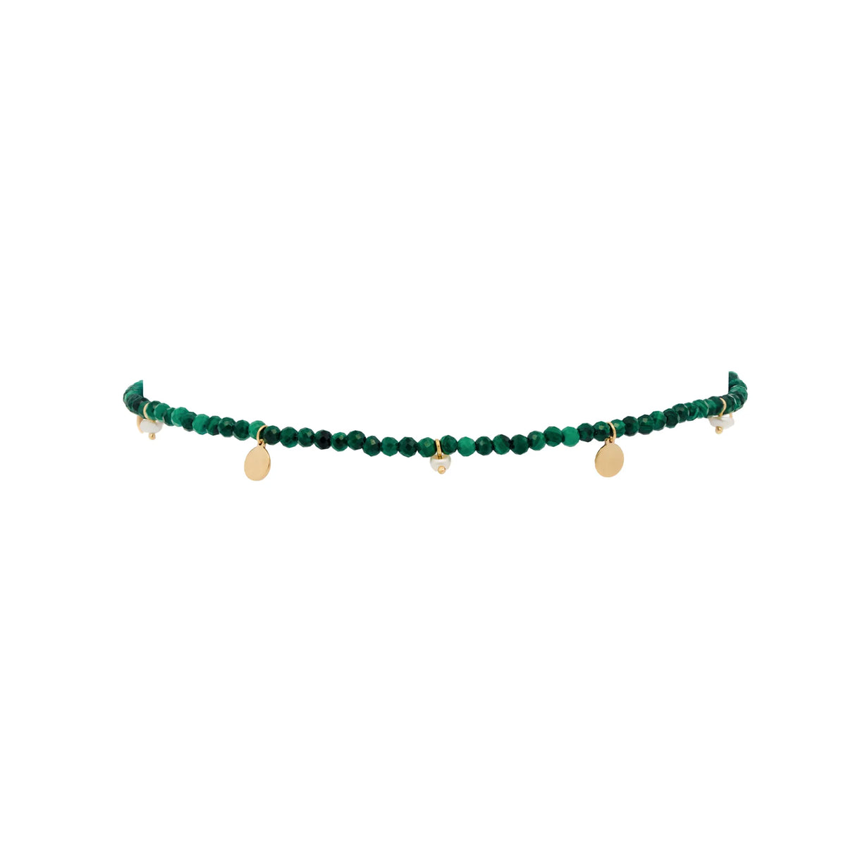 Semi Pecious Pompom Coin Anklet
