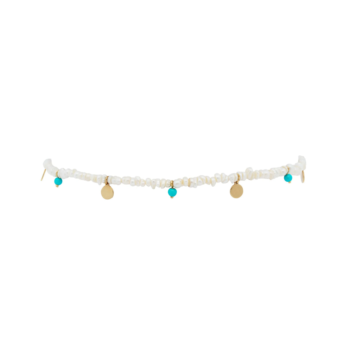 Semi Pecious Pompom Coin Anklet