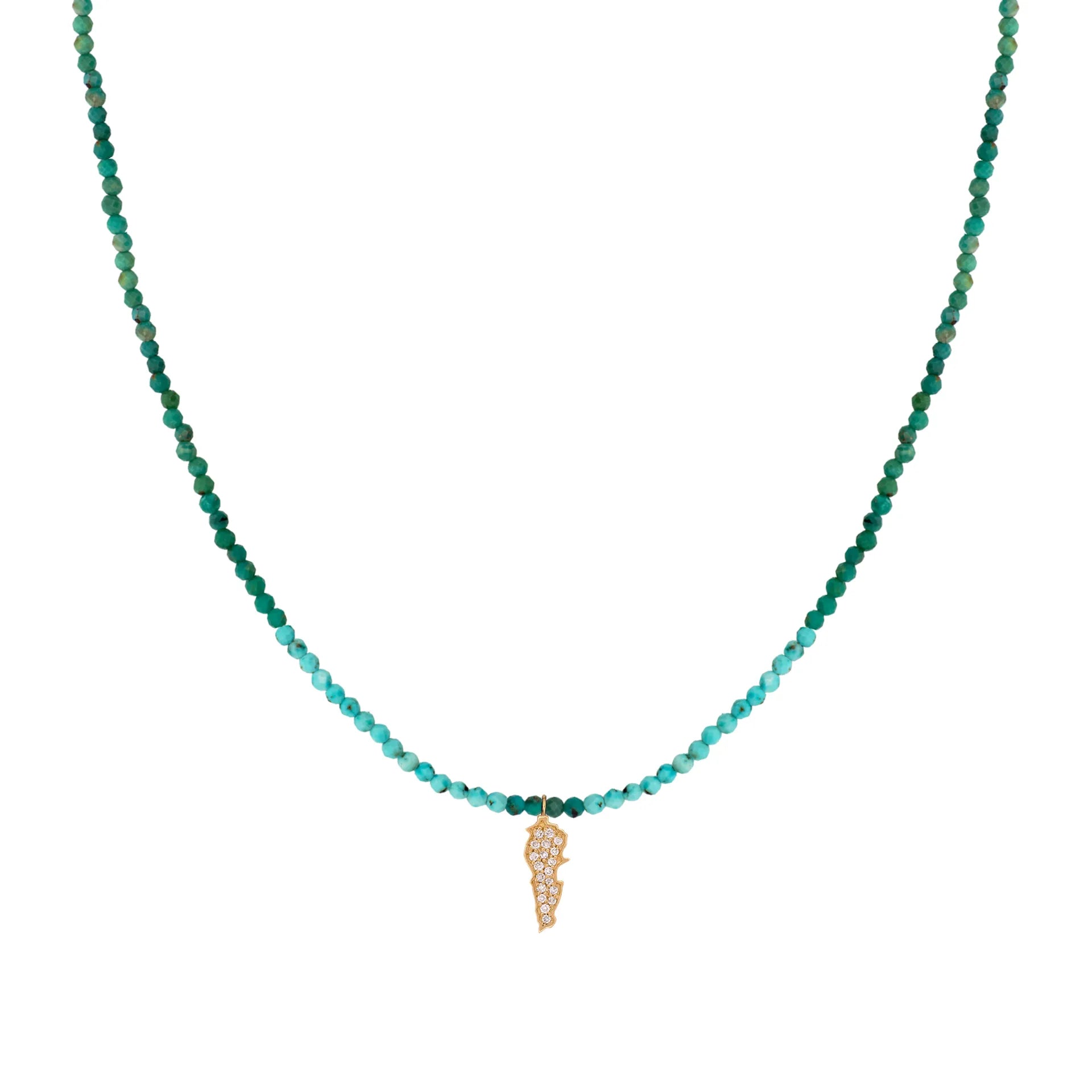 Mini Lebanon Map Diamonds Turquoise Blue Green Semi Precious