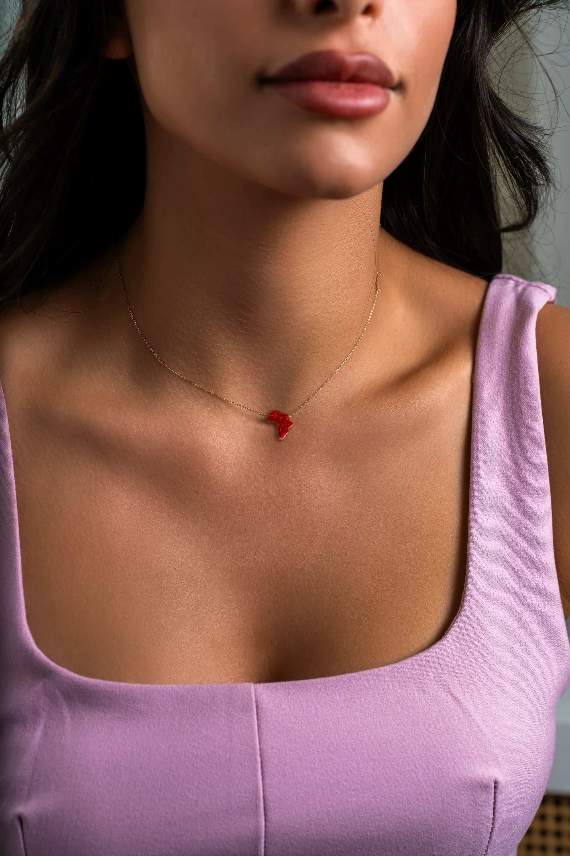Lucky Africa Map Necklace