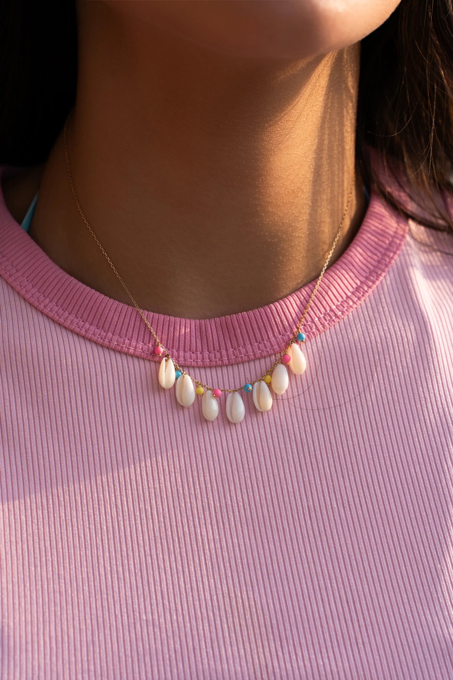 Sea Shells Pompons Necklace