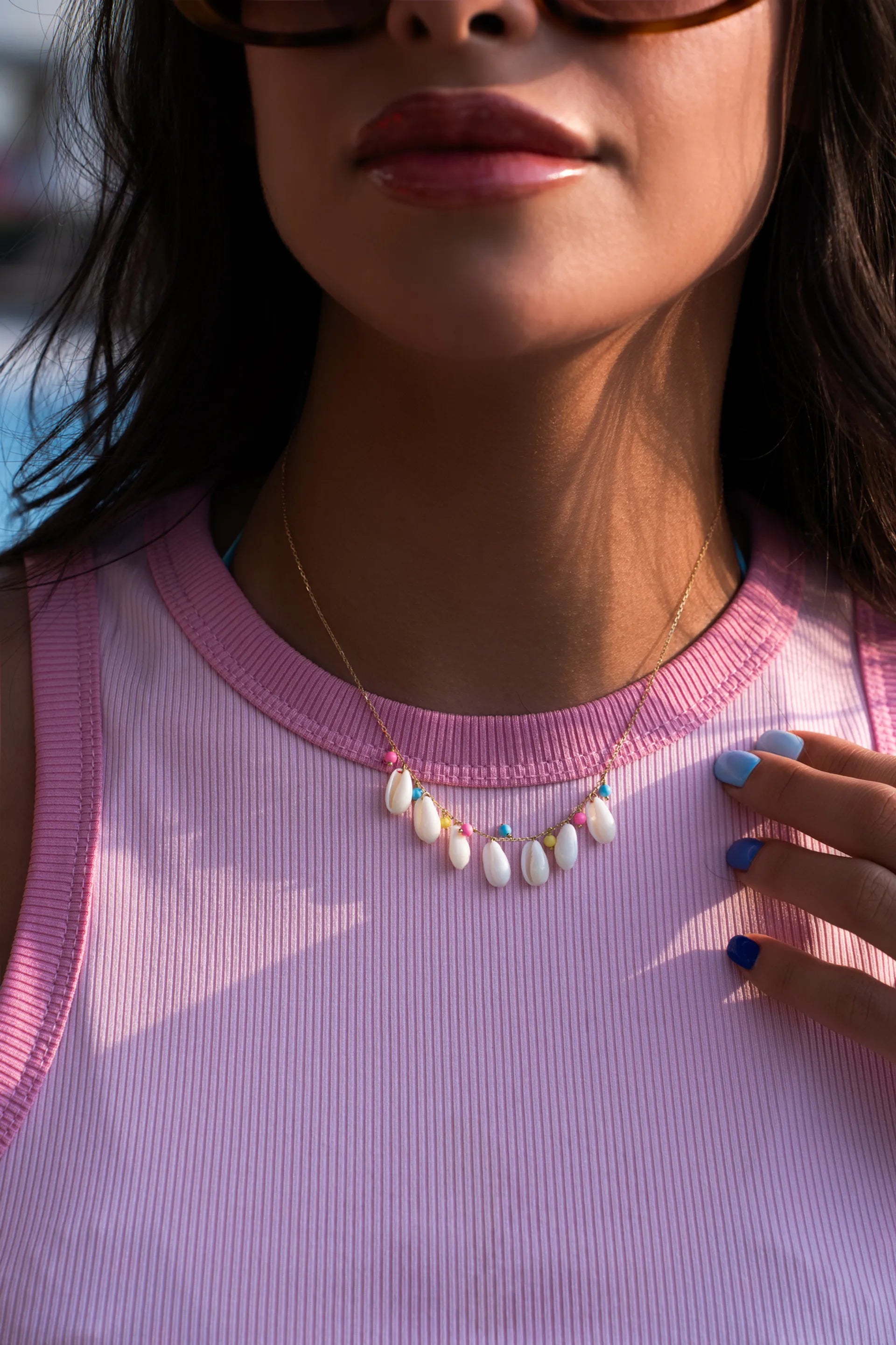 Sea Shells Pompons Necklace
