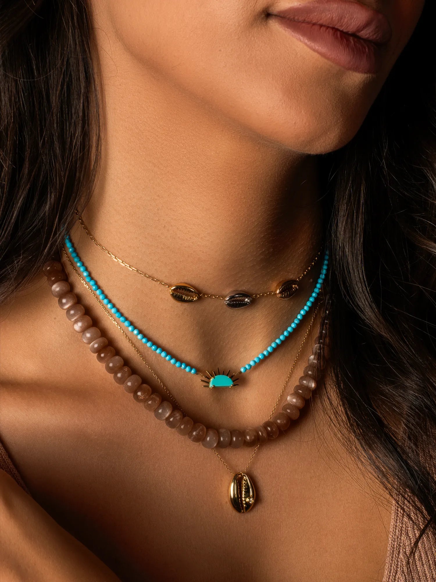 Trio Mini Cowrie Choker