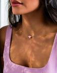 Invisible Thread with Lucky Stone Necklace - Heart