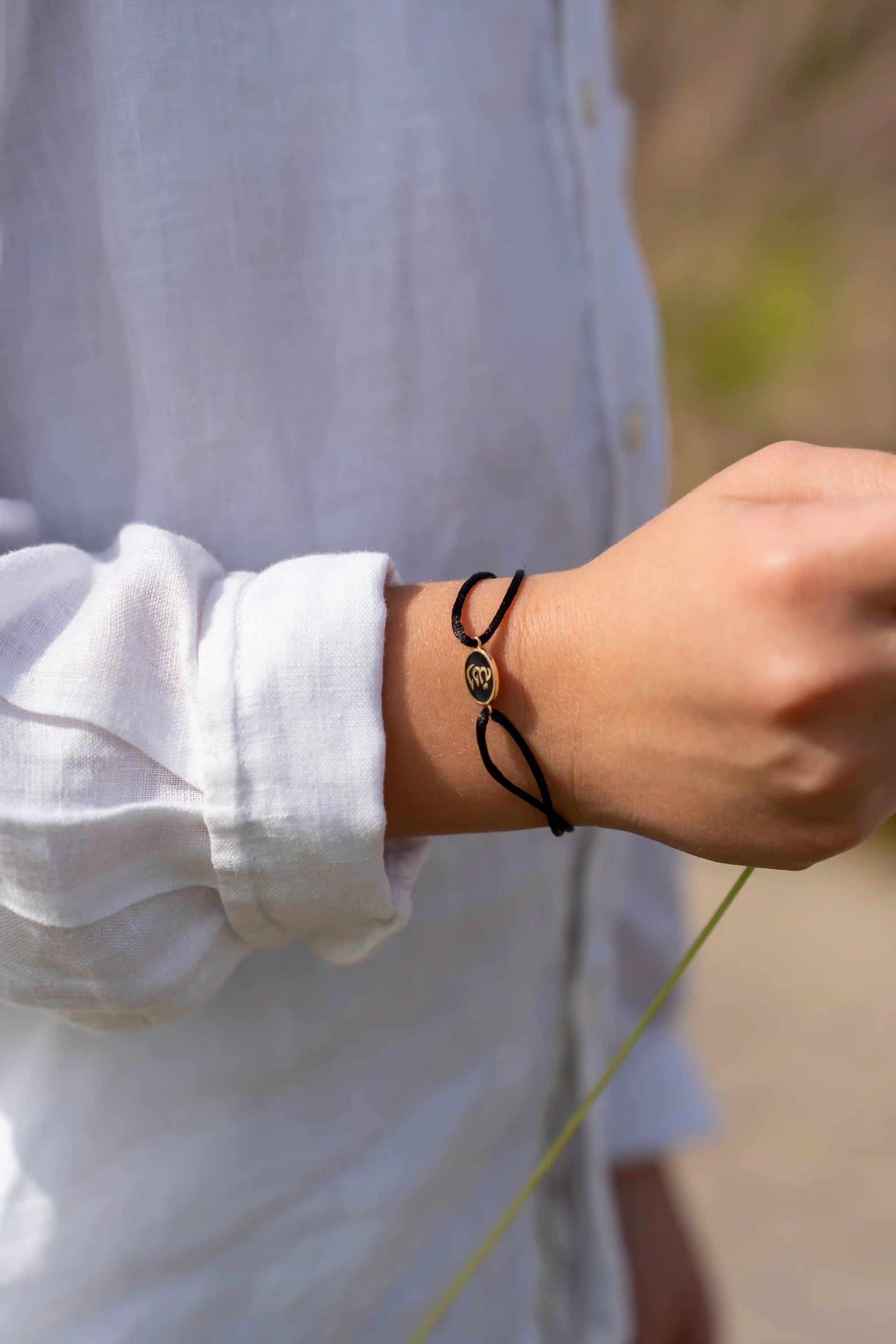 Tiny Medallion Enamel Allah Cord Bracelet - Kids