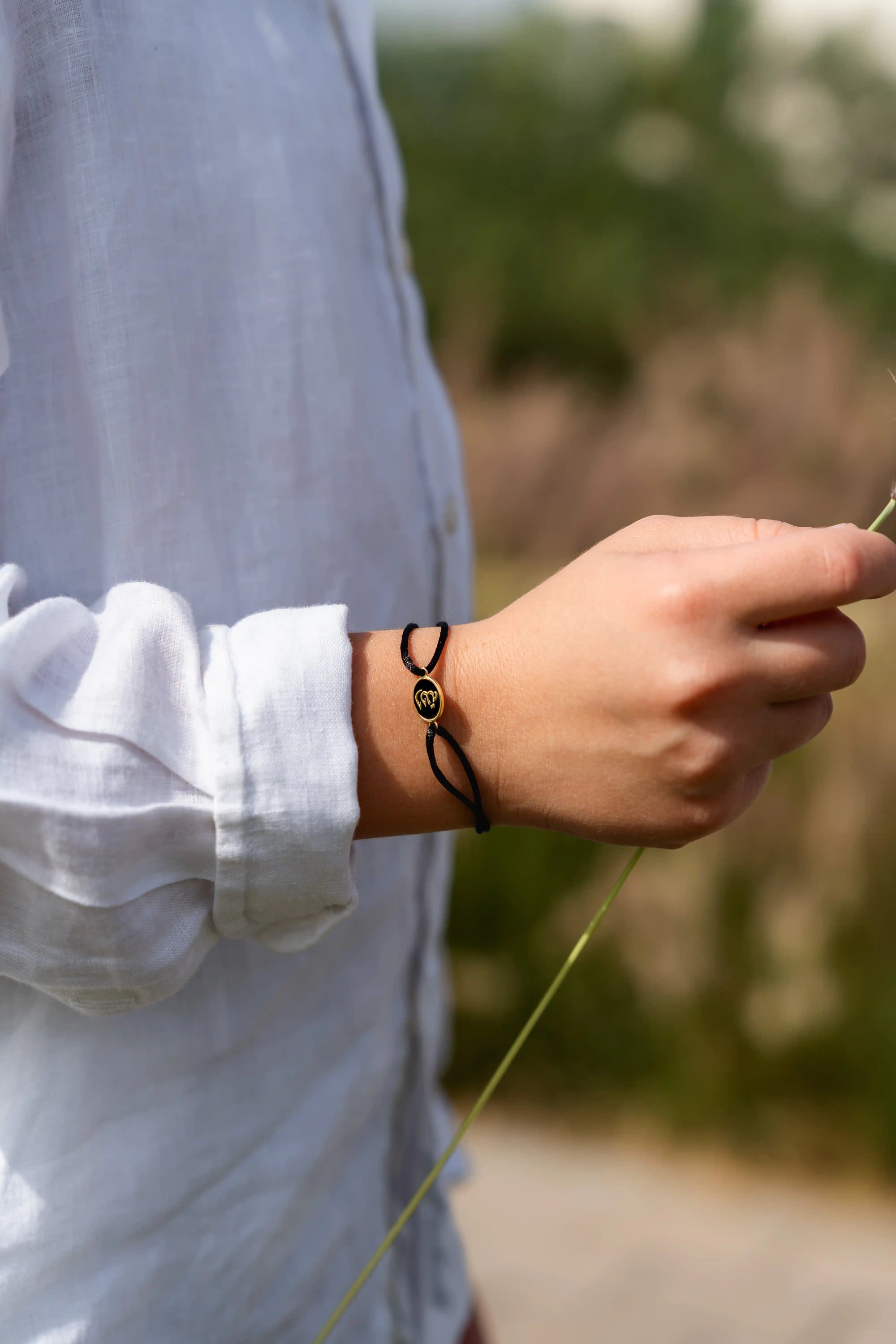 Tiny Medallion Enamel Allah Cord Bracelet - Kids