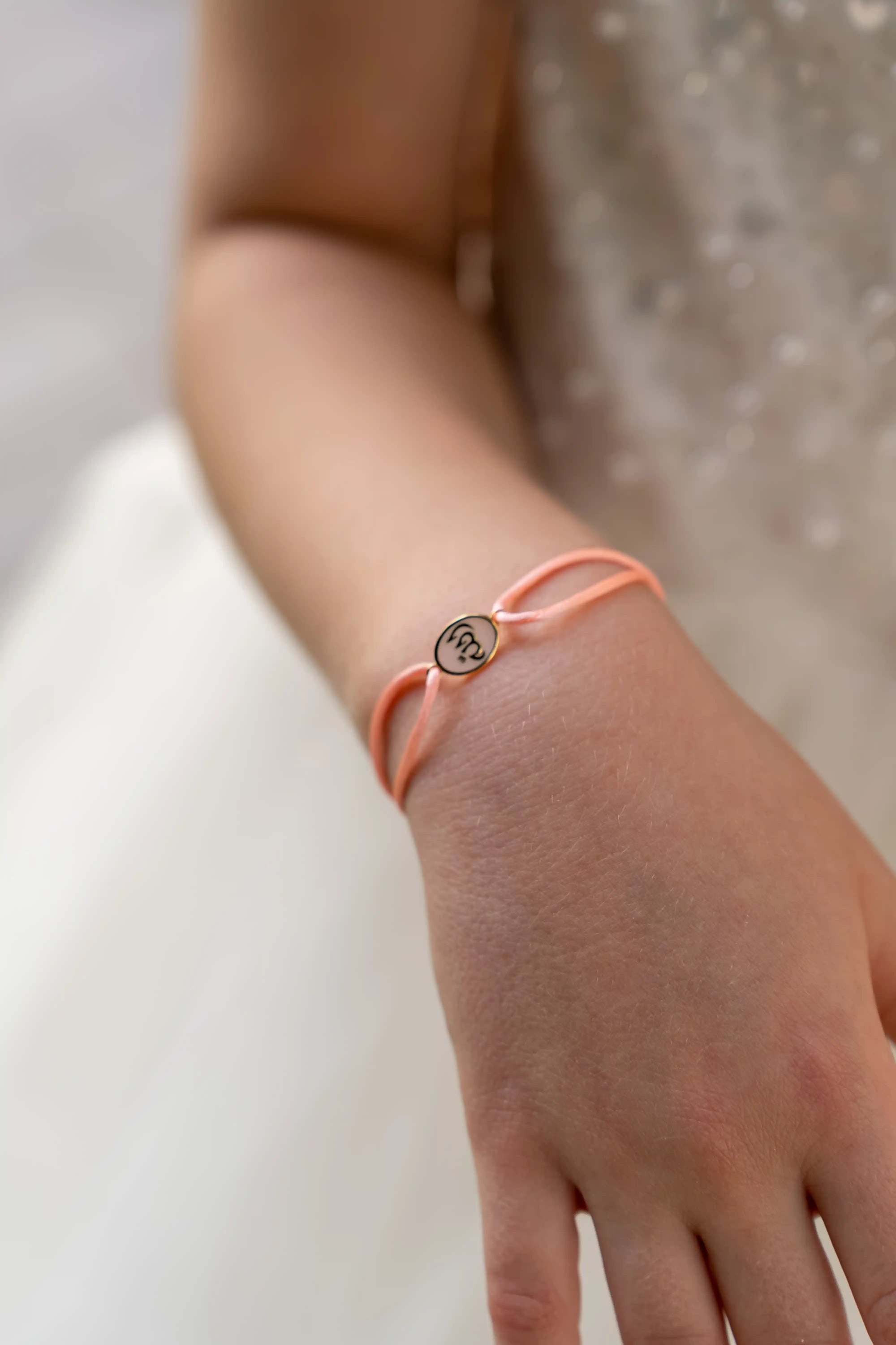 Tiny Medallion Enamel Allah Cord Bracelet - Kids