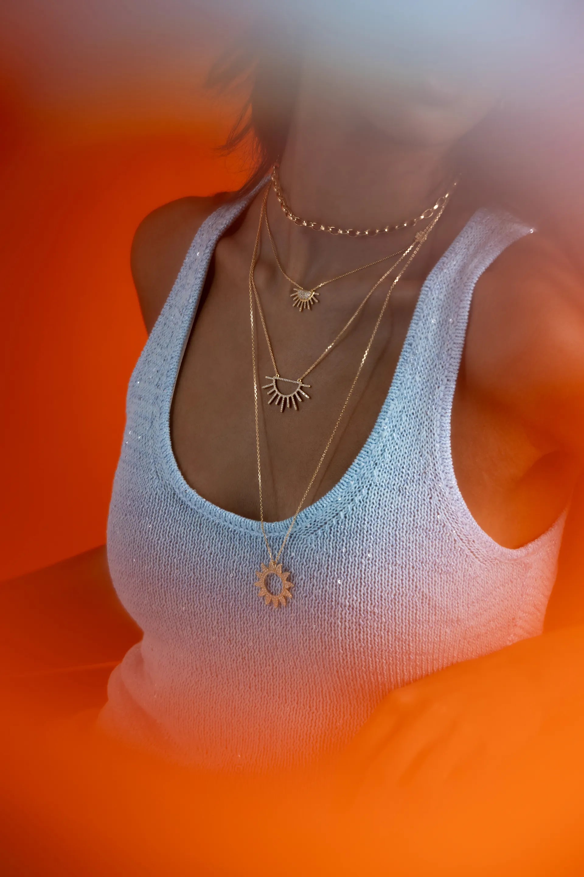 Sunrise Madness Outline with 50 cm adjustable chain